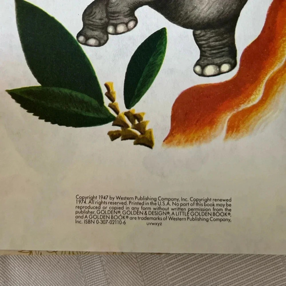 Vintage Little Golden Book The Saggy Baggy Elephant 1974 Collectible - Picture 4 of 6
